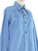 1970s Star Denim Shirt Top arcadeshops.com