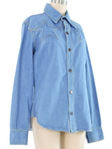 1970s Star Denim Shirt Top arcadeshops.com