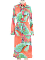 1970s Lanvin Landscape Shirtdress Dress arcadeshops.com
