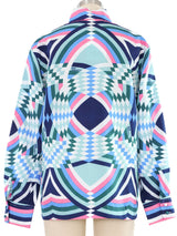 1970s Lanvin Optical Print Blouse Top arcadeshops.com