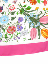 Gucci Pink Flora Silk Scarf