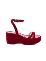 Prada Red Velvet Platform Sandal, 36