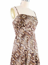Just Cavalli Printed Satin Flare Dress Dress arcadeshops.com