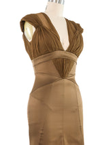 2000s Just Cavalli Brown Silk Dress Dress arcadeshops.com