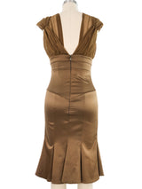2000s Just Cavalli Brown Silk Dress Dress arcadeshops.com