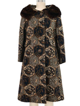 1960s Mink Collar Tapestry Coat