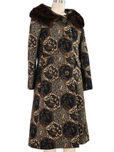 1960s Mink Collar Tapestry Coat