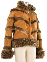 Giuliana Teso Shearling Stripe Bomber Jacket