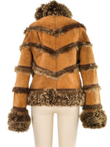 Giuliana Teso Shearling Stripe Bomber Jacket