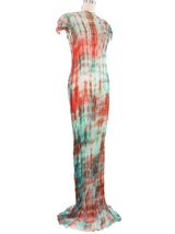 Pearl Embellished Hand Dyed Silk Gown