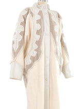 1980s Norma Leather and Felt Overcoat