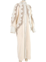 1980s Norma Leather and Felt Overcoat