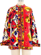 1960s Emilio Pucci Printed Red Velvet Top Top arcadeshops.com
