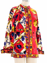 1960s Emilio Pucci Printed Red Velvet Top Top arcadeshops.com