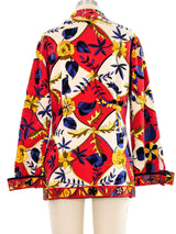 1960s Emilio Pucci Printed Red Velvet Top Top arcadeshops.com