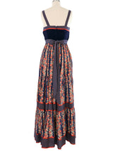 1970s Gunne Sax Cabbage Rose Corset Dress Dress arcadeshops.com