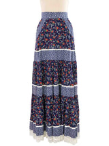 Gunne Sax Tiered Floral Maxi Skirt Bottom arcadeshops.com