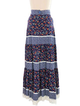 Gunne Sax Tiered Floral Maxi Skirt Bottom arcadeshops.com