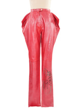 1990s Christian Lacroix Red Leather Trouser Bottom arcadeshops.com