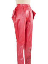 1990s Christian Lacroix Red Leather Trouser Bottom arcadeshops.com