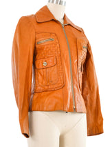 1970s Woven Panel Leather Jacket Jacket arcadeshops.com