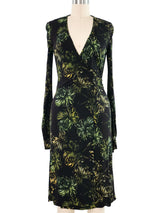 Gucci Palm Printed Wrap Dress Dress arcadeshops.com