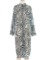 2020 Junya Watanabe Comme des Garcons Zebra Print Shirt Dress