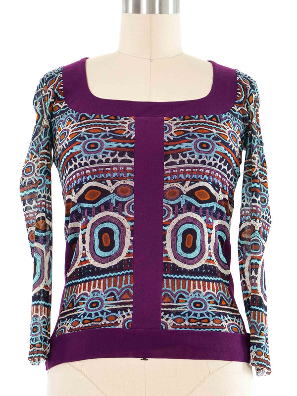 トップス Jean Paul Gaultier Tribal Crop Top 40 2000s Jean Paul Gaultier Tribal Print Top