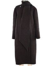 1980s Striped Wool Overcoat
