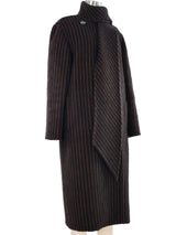 1980s Striped Wool Overcoat