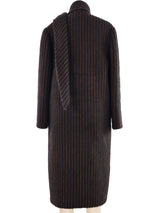 1980s Striped Wool Overcoat