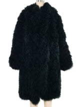 Black Marabou Duster Coat Outerwear arcadeshops.com