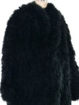 Black Marabou Duster Coat Outerwear arcadeshops.com