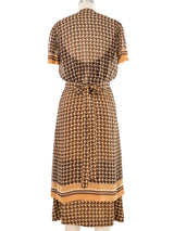 Printed Silk Wrap Dress Ensemble