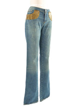 Roberto Cavalli Bead Accented Denim Bottom arcadeshops.com