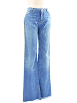 Roberto Cavalli Bead Embellished Denim Bottom arcadeshops.com