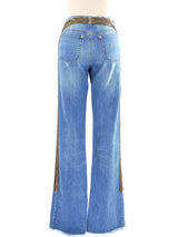 Roberto Cavalli Bead Embellished Denim Bottom arcadeshops.com