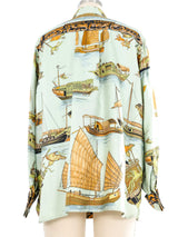 Hermes Jonques Et Sampans Silk Top Top arcadeshops.com