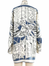 1970s Hermes Etendards et Bonnieres Silk Top Top arcadeshops.com