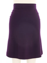 Alaia Aubergine Wool Skirt Bottom arcadeshops.com