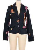 Roberto Cavalli Embroidered Orchid Jacket Jacket arcadeshops.com