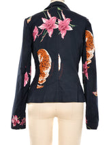 Roberto Cavalli Embroidered Orchid Jacket Jacket arcadeshops.com