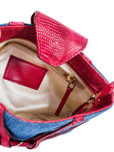 Roberto Cavalli Snake Accent Denim Wristlet Accessory arcadeshops.com