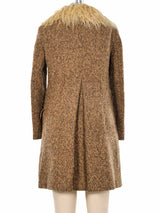 Miu Miu Fur Trimmed Tweed Coat Outerwear arcadeshops.com