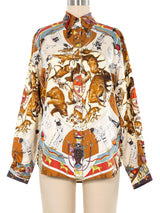 Hermes Southwestern Silk Top Top arcadeshops.com