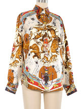 Hermes Southwestern Silk Top Top arcadeshops.com