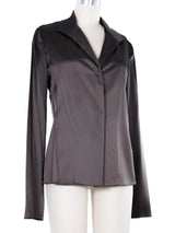 2000 Yeohlee Coffee Satin Blouse Top arcadeshops.com