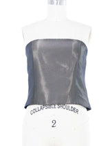 1999 Yeohlee Dark Gray Metallic Bustier Top arcadeshops.com
