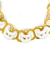 Kenneth Jay Lane White Link Collar Necklace Jewelry arcadeshops.com