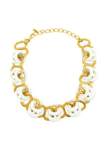 Kenneth Jay Lane White Link Collar Necklace Jewelry arcadeshops.com